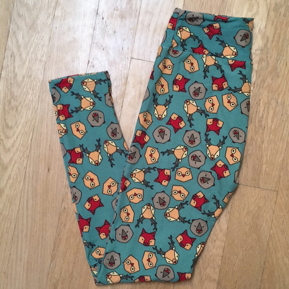 EUC lularoe OS animal head leggings